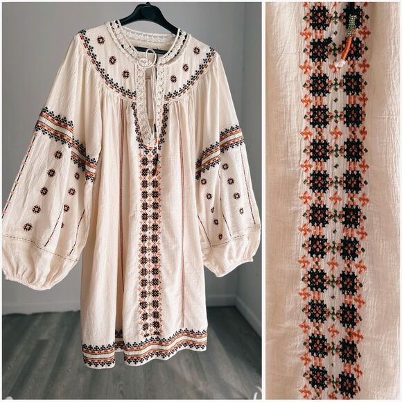 ZARA EMBROIDERED DRESS ZW COLLECTION - Picture 1 of 9